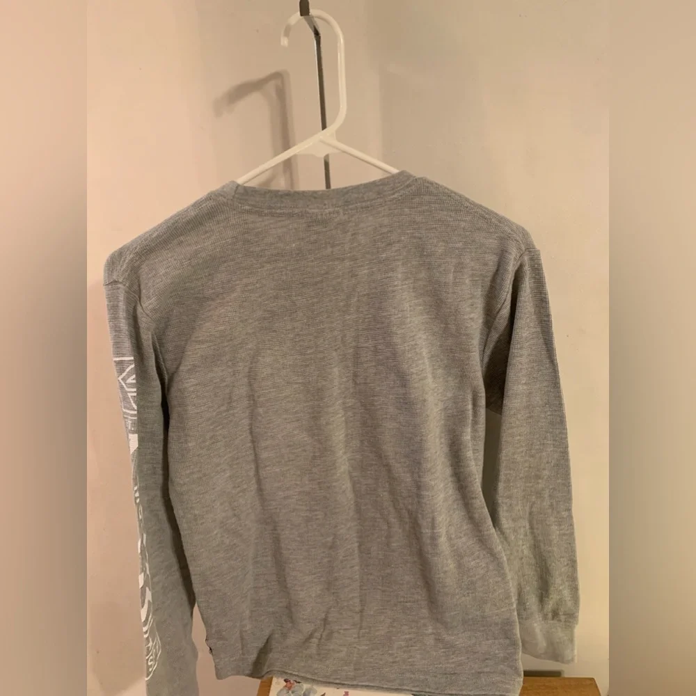 South Pole Tiger Graphic Print Thermal Waffle Knit Pullover Gray Size Med 8-10